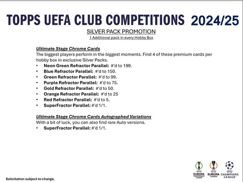 2024/25 Topps UEFA Club Competitions Soccer Hobby Box