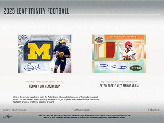 2025 Leaf Trinity Football Hobby Jumbo Box