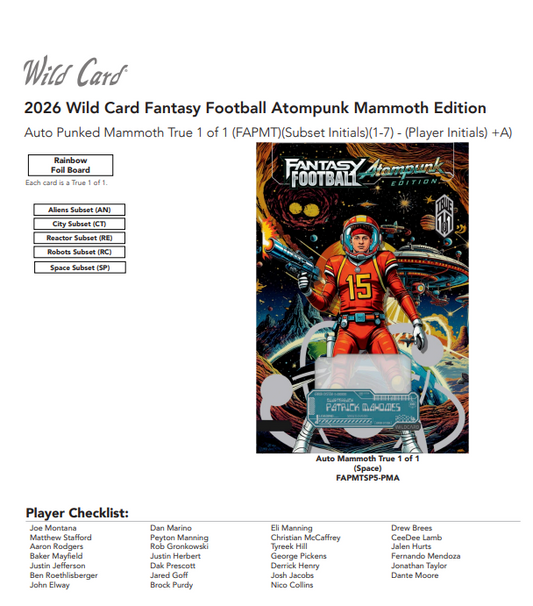 2026 Wild Card Fantasy Football Atompunk Mammoth Football Pack