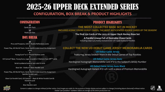 2025/26 Upper Deck Extended Series Hockey Hobby Box