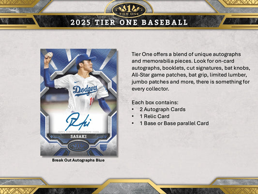 PRE-ORDER 2025 Topps Tier One Baseball Hobby Box