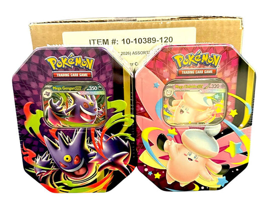 Pokemon Mega Evolution Mega Moonlit Tin - 6 Tin Case